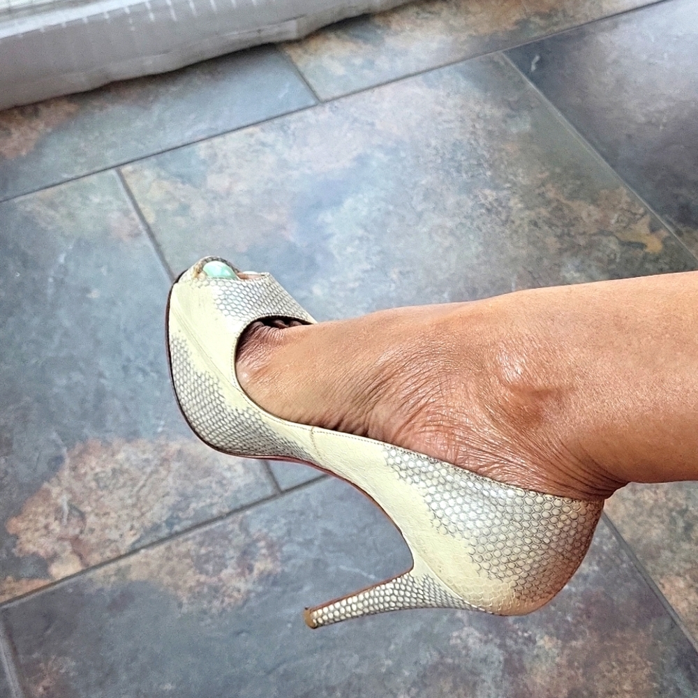 Open Toe Snake Heels - image 1